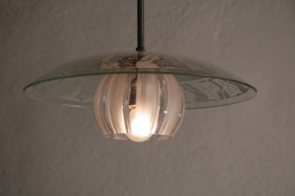 Italian Blown Glass Pendant Lamp from Stilnovo, 1950s-MTX-887877