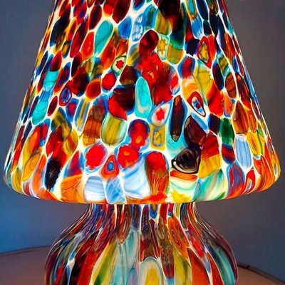 Italian Blown Murano Glass Table Lamp with Murrina Decoration-HWV-1123122