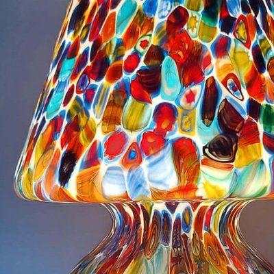 Italian Blown Murano Glass Table Lamp with Murrina Decoration-HWV-1123122