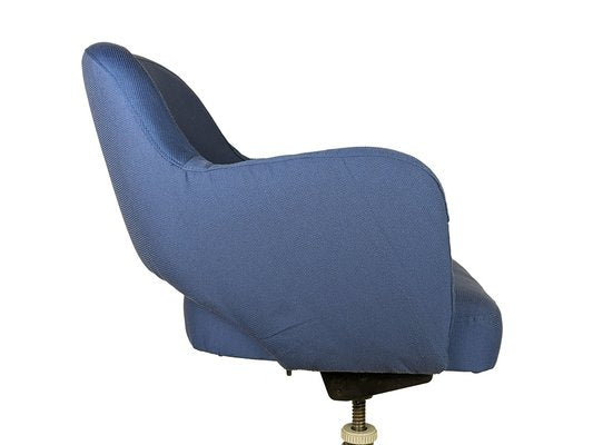 Italian Blue Fabric and Metal Swivel Desk Chair, 1960s-1970s-RD-1744297