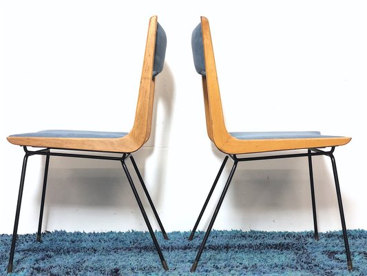 Italian Boomerang Chairs by Carlo De Carli, Italy, 1950s, Set of 2-FQG-1747129