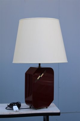 Italian Bordeaux Bakelite Table Lamp, 1970s-EH-695618