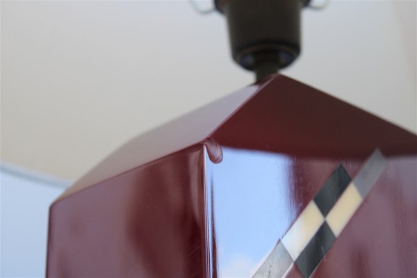 Italian Bordeaux Bakelite Table Lamp, 1970s-EH-695618