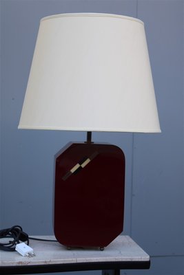 Italian Bordeaux Bakelite Table Lamp, 1970s-EH-695618