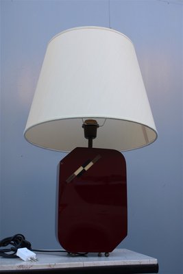 Italian Bordeaux Bakelite Table Lamp, 1970s-EH-695618