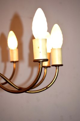 Italian Brass 12-Light Chandelier, 1950s-AOL-715259