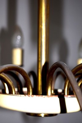 Italian Brass 12-Light Chandelier, 1950s