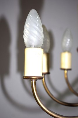 Italian Brass 12-Light Chandelier, 1950s-AOL-715259