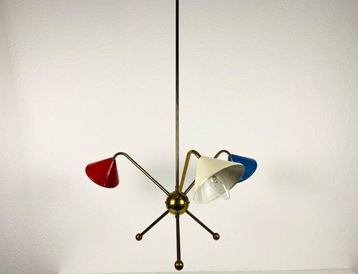 Italian Brass 3-Arm Chandelier from Arredoluce, Italy, 1950s-PUK-1050931