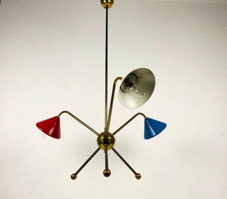 Italian Brass 3-Arm Chandelier from Arredoluce, Italy, 1950s-PUK-1050931