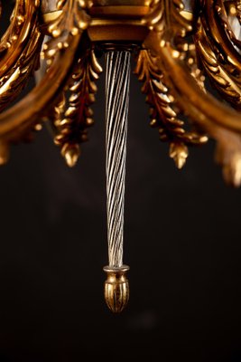 Italian Brass and Chrome Chandelier, 1950s-MBH-1032010