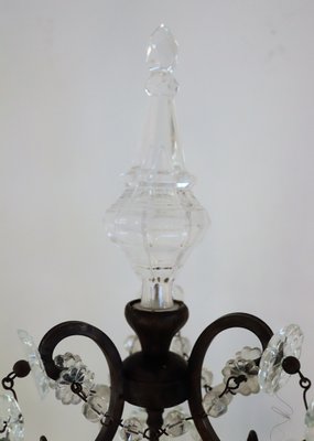 Italian Brass and Crystal Glass Table Lamp, 1950s-VNE-876039