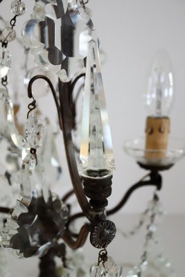 Italian Brass and Crystal Glass Table Lamp, 1950s-VNE-876039