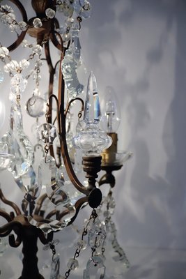 Italian Brass and Crystal Glass Table Lamp, 1950s-VNE-876039