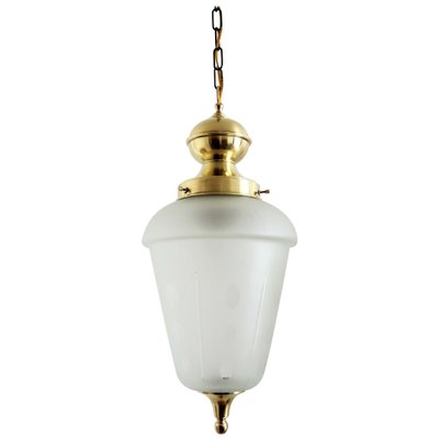 Italian Brass and Cut Glass Pendant Lamp, 1970s-VNE-966154