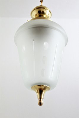 Italian Brass and Cut Glass Pendant Lamp, 1970s-VNE-966154