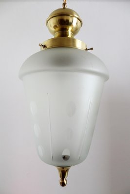 Italian Brass and Cut Glass Pendant Lamp, 1970s-VNE-966154