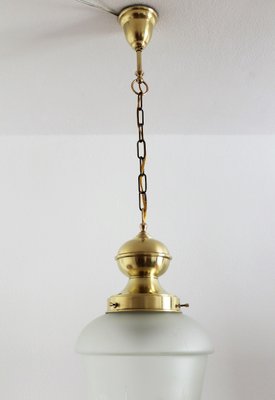 Italian Brass and Cut Glass Pendant Lamp, 1970s-VNE-966154