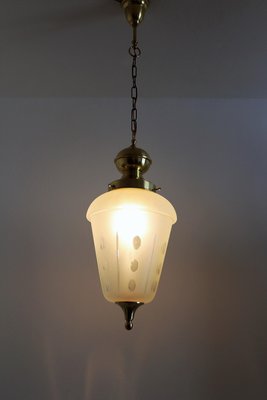 Italian Brass and Cut Glass Pendant Lamp, 1970s-VNE-966154