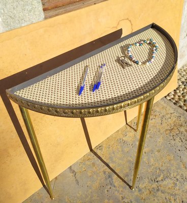 Italian Brass and Glass Console, 1940s-EI-974833