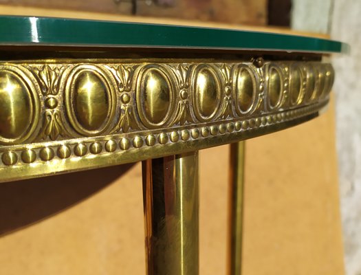 Italian Brass and Glass Console, 1940s-EI-974833