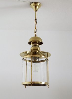 Italian Brass and Glass Pendant Lamp, 1970s-VNE-966084