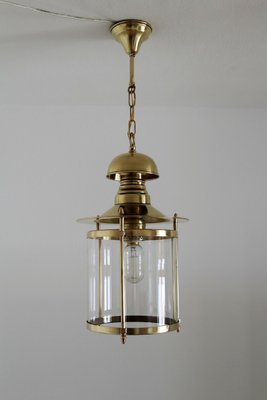 Italian Brass and Glass Pendant Lamp, 1970s-VNE-966084