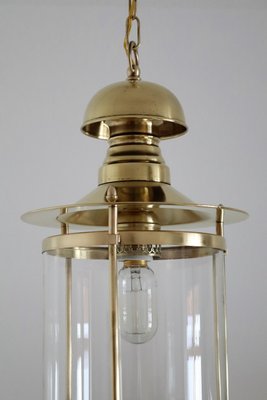 Italian Brass and Glass Pendant Lamp, 1970s-VNE-966084