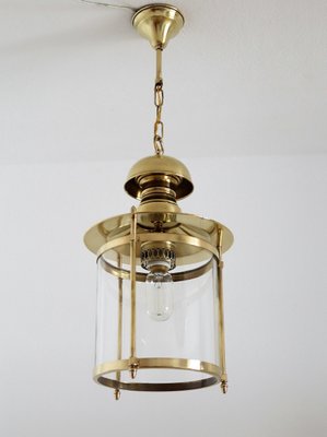 Italian Brass and Glass Pendant Lamp, 1970s-VNE-966084