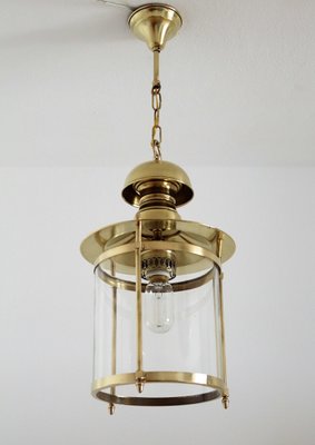 Italian Brass and Glass Pendant Lamp, 1970s-VNE-966084