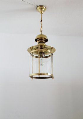 Italian Brass and Glass Pendant Lamp, 1970s-VNE-966084