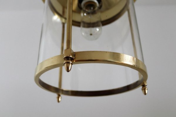 Italian Brass and Glass Pendant Lamp, 1970s-VNE-966084