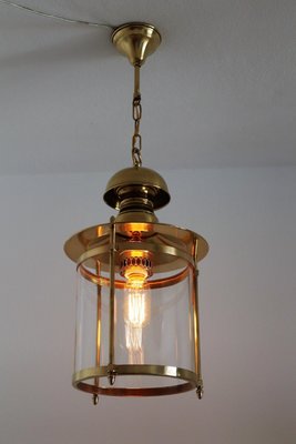 Italian Brass and Glass Pendant Lamp, 1970s-VNE-966084