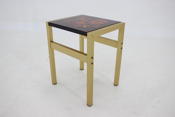 Italian Brass and Glass Side Table, 1960s-TZ-1449407