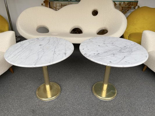 Italian Brass and Marble Side Tables. 1970s, Set of 2-FUE-831513