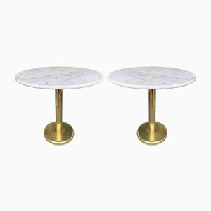 Italian Brass and Marble Side Tables. 1970s, Set of 2-FUE-831513