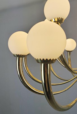 Italian Brass and Opaline Chandelier-FGA-923341