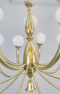 Italian Brass and Opaline Chandelier-FGA-923341