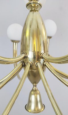 Italian Brass and Opaline Chandelier-FGA-923341