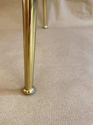 Italian Brass and Red Velvet Side Chair, 1960s-PBW-1812557