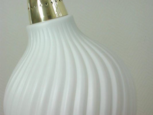 Italian Brass and Satin Opaline Glass Pendant Attributed to Arredoluce, 1950s-OE-897900