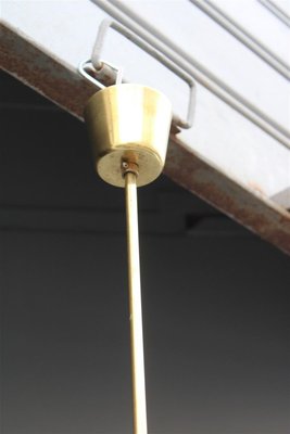 Italian Brass and White Opaline Glass Ceiling Lamp from Stilnovo, 1950s-EH-732048