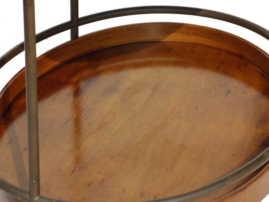 Italian Brass and Wood Coffee Table, 1950s-KGD-825964