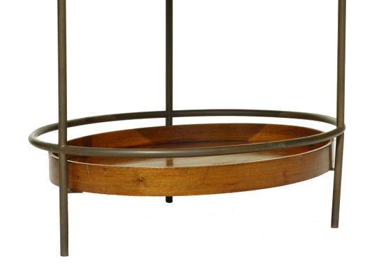 Italian Brass and Wood Coffee Table, 1950s-KGD-825964