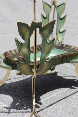 Italian Brass and Wooden Coffee Table by Pier Luigi Colli, 1950s-EH-668105