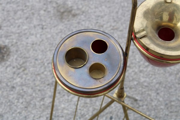 Italian Brass Ashtray with Magazine Rack, 1950s-EH-942018