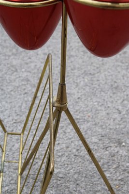 Italian Brass Ashtray with Magazine Rack, 1950s-EH-942018