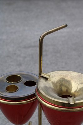 Italian Brass Ashtray with Magazine Rack, 1950s-EH-942018