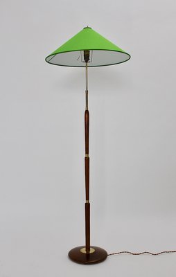 Italian Brass & Beech Floor Lamp, 1940s-NB-604724