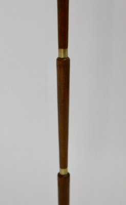 Italian Brass & Beech Floor Lamp, 1940s-NB-604724